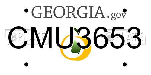CMU3653 Georgia License Plate