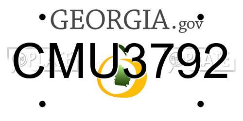 CMU3792 Georgia License Plate