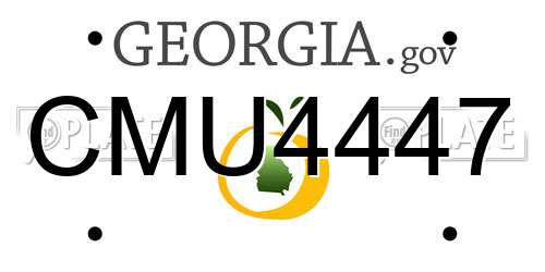 CMU4447 Georgia License Plate