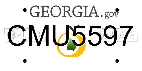 CMU5597 Georgia License Plate