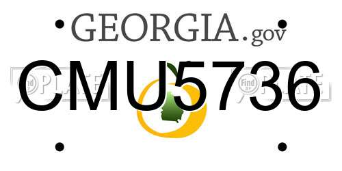 CMU5736 Georgia License Plate
