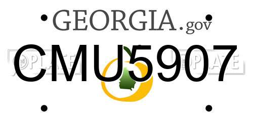CMU5907 Georgia License Plate