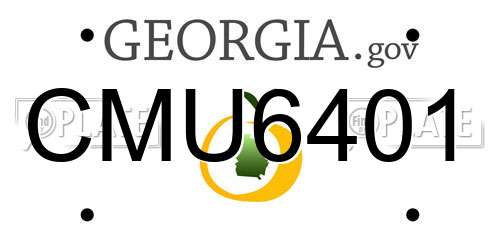 CMU6401 Georgia License Plate