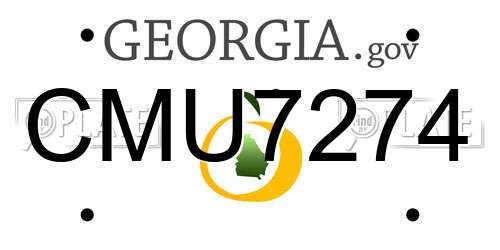 CMU7274 Georgia License Plate