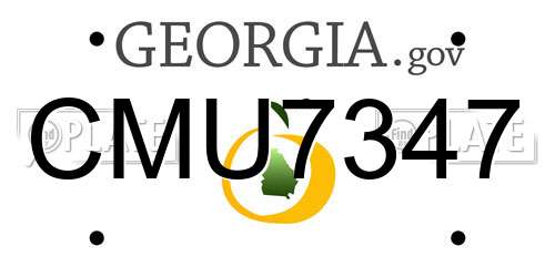 CMU7347 Georgia License Plate