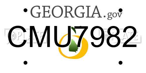 CMU7982 Georgia License Plate