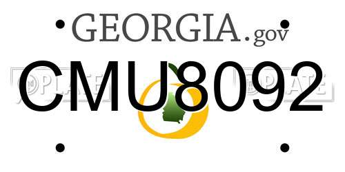 CMU8092 Georgia License Plate