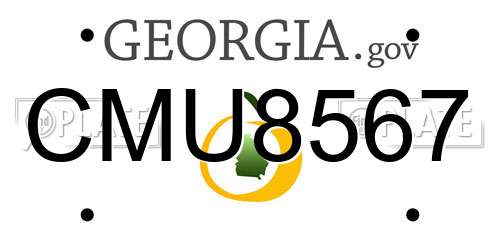 CMU8567 Georgia License Plate