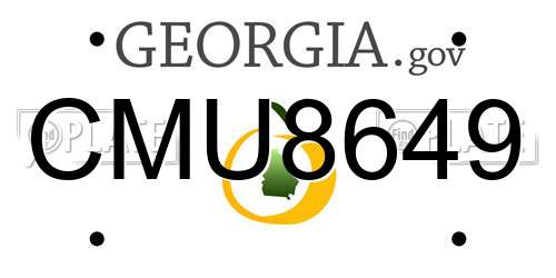 CMU8649 Georgia License Plate