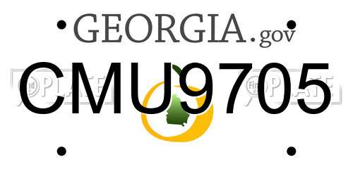 CMU9705 Georgia License Plate