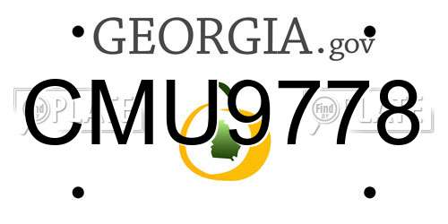 CMU9778 Georgia License Plate