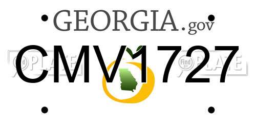 CMV1727 Georgia License Plate