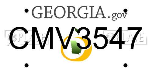 CMV3547 Georgia License Plate