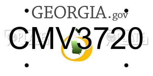 CMV3720 Georgia License Plate