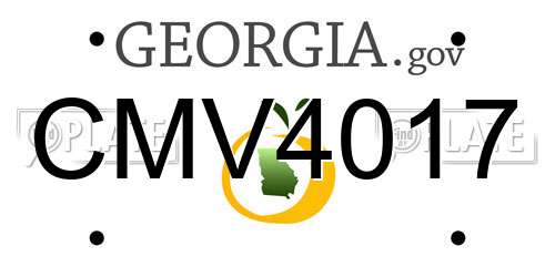 CMV4017 Georgia License Plate