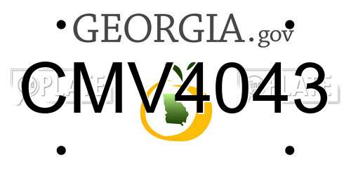 CMV4043 Georgia License Plate