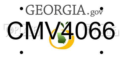 CMV4066 Georgia License Plate