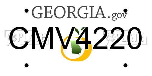 CMV4220 Georgia License Plate