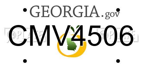 CMV4506 Georgia License Plate