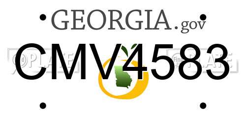 CMV4583 Georgia License Plate