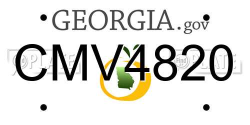 CMV4820 Georgia License Plate