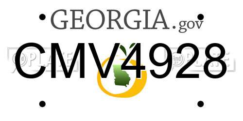 CMV4928 Georgia License Plate