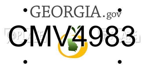 CMV4983 Georgia License Plate