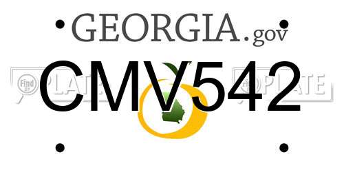 CMV542 Georgia License Plate