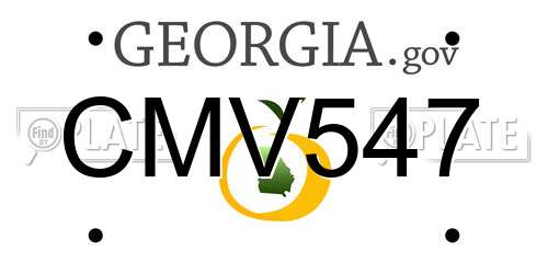 CMV547 Georgia License Plate