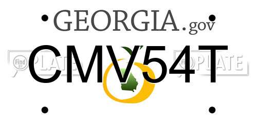 CMV54T Georgia License Plate