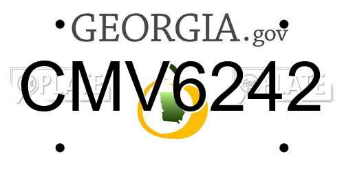 CMV6242 Georgia License Plate