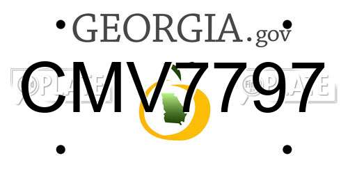 CMV7797 Georgia License Plate