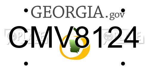 CMV8124 Georgia License Plate