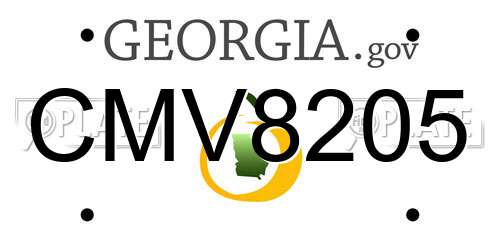 CMV8205 Georgia License Plate