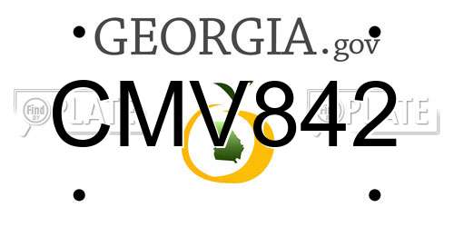 CMV842 Georgia License Plate
