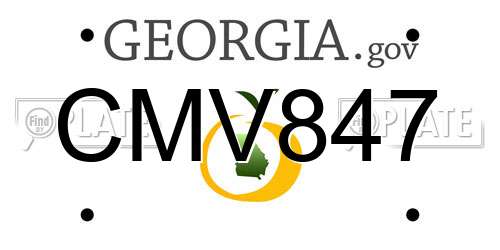 CMV847 Georgia License Plate