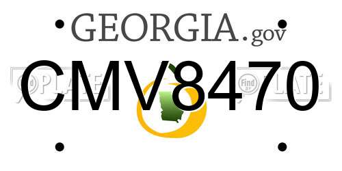 CMV8470 Georgia License Plate