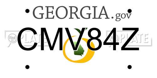 CMV84Z Georgia License Plate