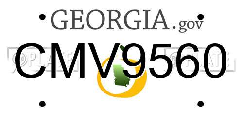 CMV9560 Georgia License Plate