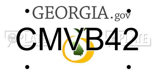 CMVB42 Georgia License Plate