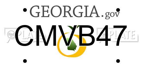 CMVB47 Georgia License Plate