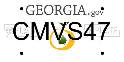 CMVS47 Georgia License Plate