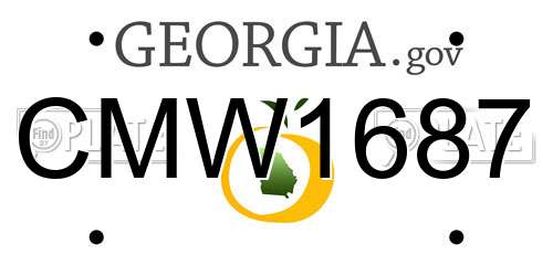 CMW1687 Georgia License Plate