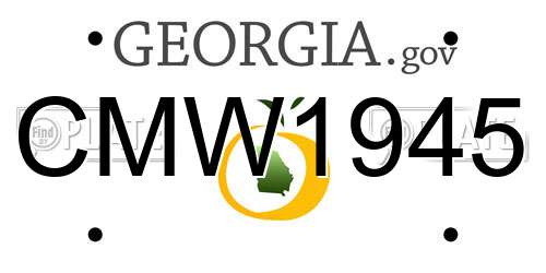 CMW1945 Georgia License Plate
