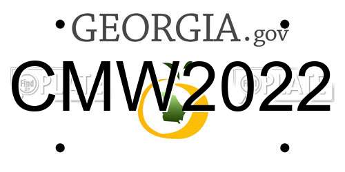 CMW2022 Georgia License Plate