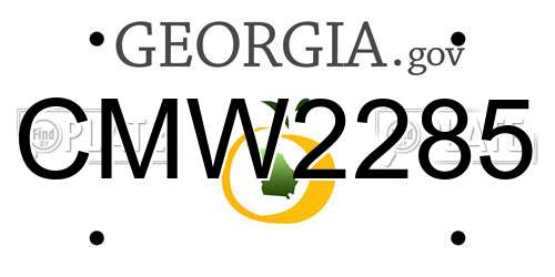 CMW2285 Georgia License Plate