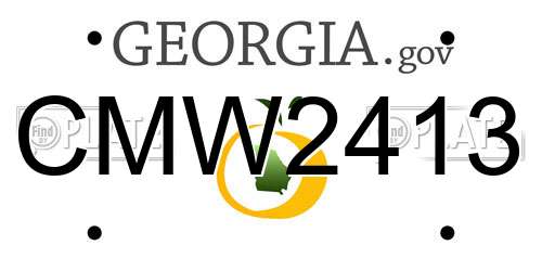 CMW2413 Georgia License Plate