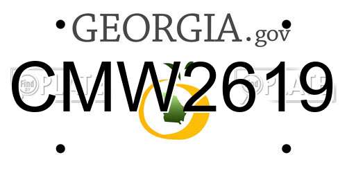 CMW2619 Georgia License Plate