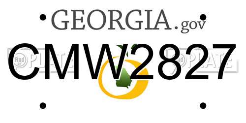 CMW2827 Georgia License Plate
