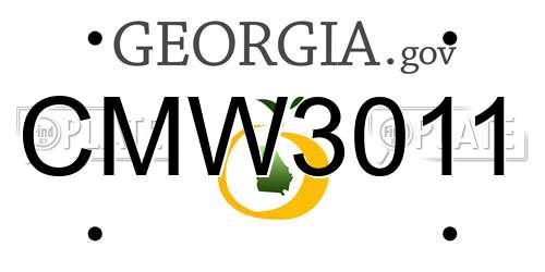 CMW3011 Georgia License Plate